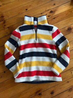 Dudley Stevens fleece striped quarter zip sweater small
